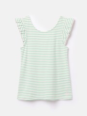 Joules Girls' Butterfly Green Frill Sleeve Jersey Vest - Image 1 of 4