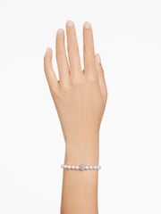 Swarovski White Swarovksi Remix Strand Rhodium Shiny Crystal Pearl Bracelet - Image 1 of 4