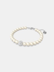Swarovski White Swarovksi Remix Strand Rhodium Shiny Crystal Pearl Bracelet - Image 2 of 4