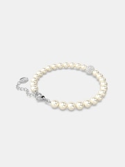 Swarovski White Swarovksi Remix Strand Rhodium Shiny Crystal Pearl Bracelet - Image 3 of 4