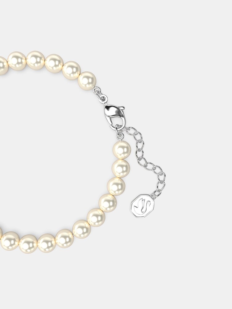 Swarovski White Swarovksi Remix Strand Rhodium Shiny Crystal Pearl Bracelet - Image 4 of 4