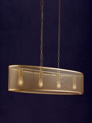 Searchlight Matt Gold Chantilly 4 Light Oval Ceiling Light Pendant - Image 1 of 3