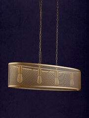 Searchlight Matt Gold Chantilly 4 Light Oval Ceiling Light Pendant - Image 2 of 3
