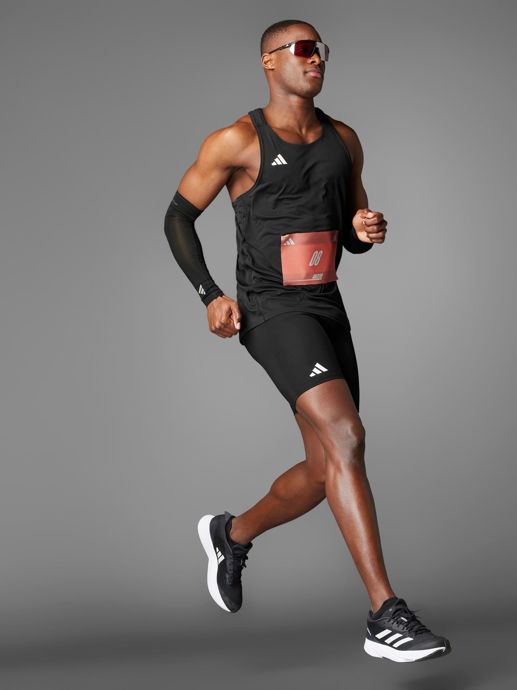 adidas ADIZERO Tシャツとベストセット Buy adidas Black Adizero Essentials Running Singlet Vest from Next USA