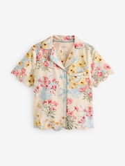 Laura Ashley Cream Megan Print Scallop Edge Cotton Button Through Pyjamas Shorts Set - Image 7 of 8