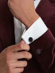 Reiss Silver/Onyx Ardley Round Onyx Cufflinks - Image 2 of 5