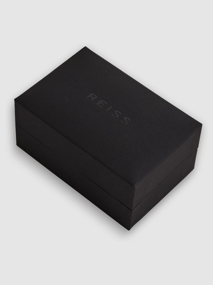 Reiss Silver/Onyx Ardley Round Onyx Cufflinks - Image 5 of 5