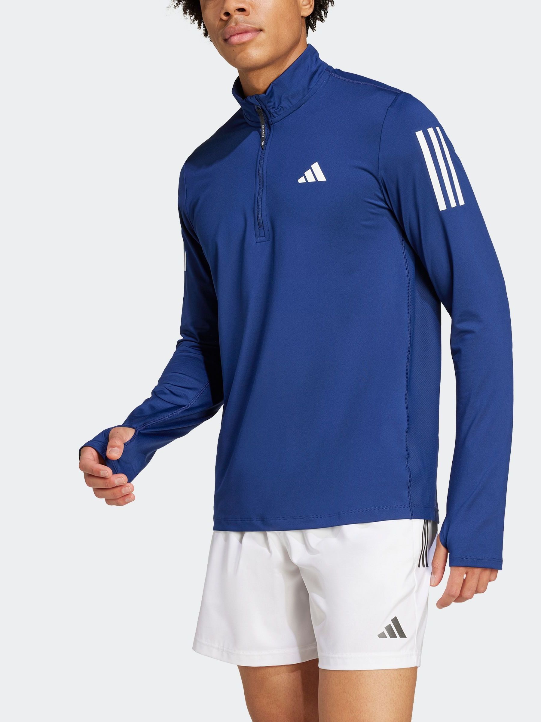 adidas Blue Own the Run Quarter Zip Jacket - Image 6 of 7