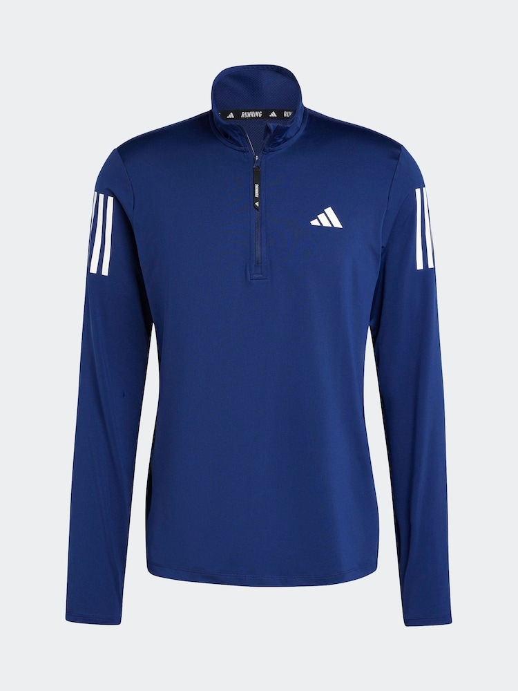 adidas Blue Own the Run Quarter Zip Jacket - Image 7 of 7