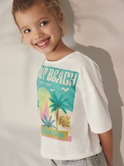 White Summer Beach Graphic T-Shirt (3-12yrs) - Image 3 of 7