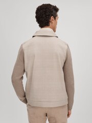 Reiss Oatmeal Max Hybrid Knit Zip-Through Jacket - Image 5 of 6