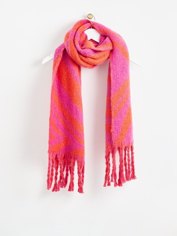 Oliver Bonas Pink Super Soft Zebra Bright Scarf - Image 1 of 1 Oliver Bonas Pink Super Soft Zebra Bright Scarf - Image 1 of 1