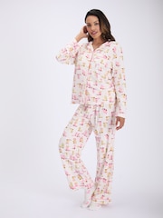 Off White - Pidžama od flisa Boux Avenue u torbi - Slika 1 od 9