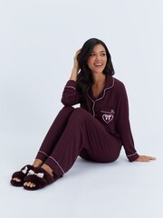 Boux Avenue Purple Modal Piped Pyjamas Set - Image 4 of 6