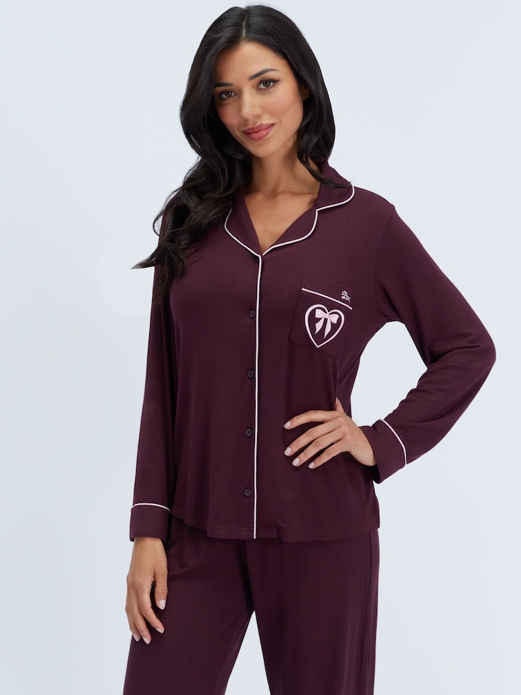 Boux Avenue Purple Modal Piped Pyjamas Set - Image 6 of 6 Boux Avenue Purple Modal Piped Pyjamas Set - Image 6 of 6