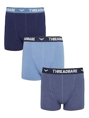 Threadbare Blue Dark Black Hipster Boxers 3 Pack - Image 1 of 6