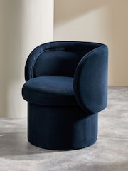 MADE.COM Dark Midnight Blue Velvet Eva Accent - Image 2 of 5