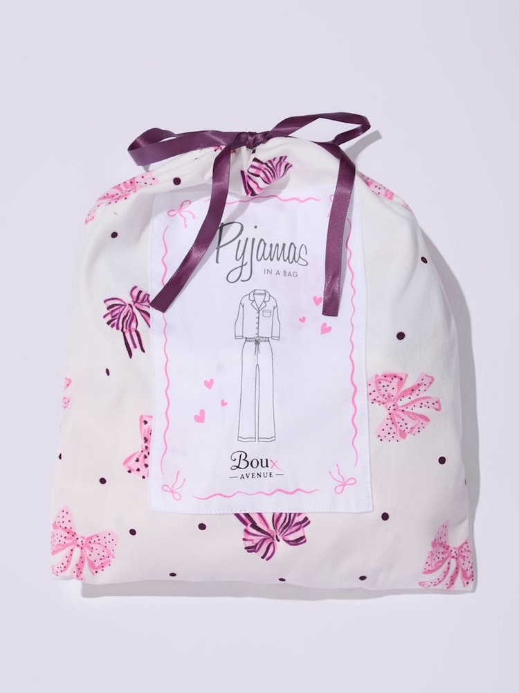 Hvit/Rosa - Boux Avenue Fleece Pysjamas I Bag - Bilde 6 av 6