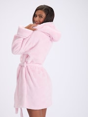 Boux Avenue Pink Heart Fluffy Short Dressing Gown - Image 2 of 6