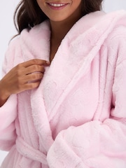 Boux Avenue Pink Heart Fluffy Short Dressing Gown - Image 6 of 6