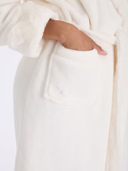 Boux Avenue White Heart Fur Trim Long Dressing Gown - Image 3 of 6