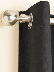 Enhanced Living Black Vogue Ready Made Thermal Blackout Eyelet Curtains - Image 2 of 5
