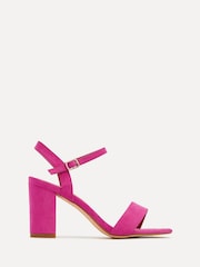 Linzi Pink Fuchsia Skyline Open Back Barely There Block Heeled Sandals - Image 2 of 5
