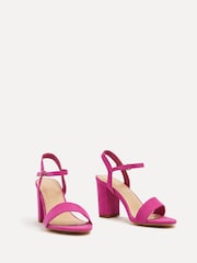 Linzi Pink Fuchsia Skyline Open Back Barely There Block Heeled Sandals - Image 3 of 5