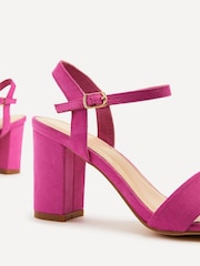 Linzi Pink Fuchsia Skyline Open Back Barely There Block Heeled Sandals - Image 4 of 5