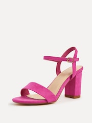 Linzi Pink Fuchsia Skyline Open Back Barely There Block Heeled Sandals - Image 5 of 5