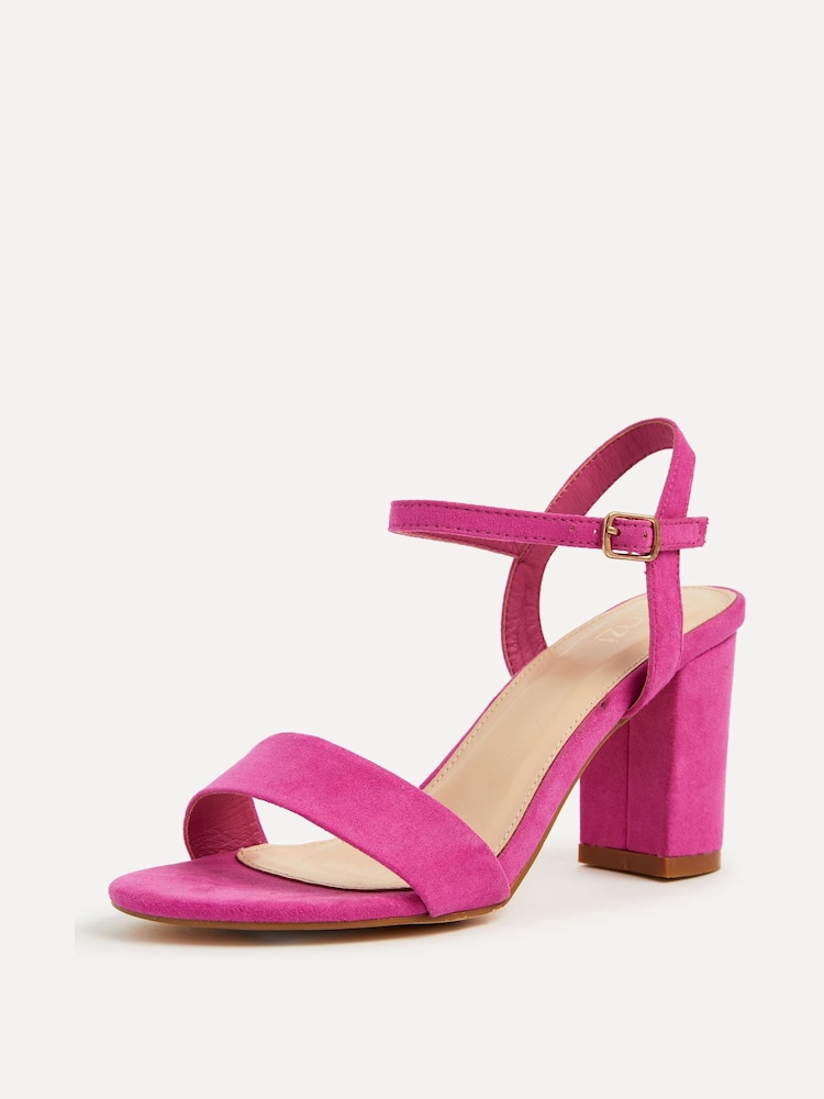 Linzi Pink Fuchsia Skyline Open Back Barely There Block Heeled Sandals - Image 5 of 5