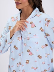 Boux Avenue Blue Puppy Long Sleeve Fleece Pyjamas In A Bag - Image 5 of 7