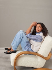 Black Forever Comfort® Square Toe Eyelet Mary Jane Shoes - Image 3 of 10