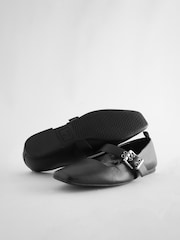 Black Forever Comfort® Square Toe Eyelet Mary Jane Shoes - Image 7 of 10
