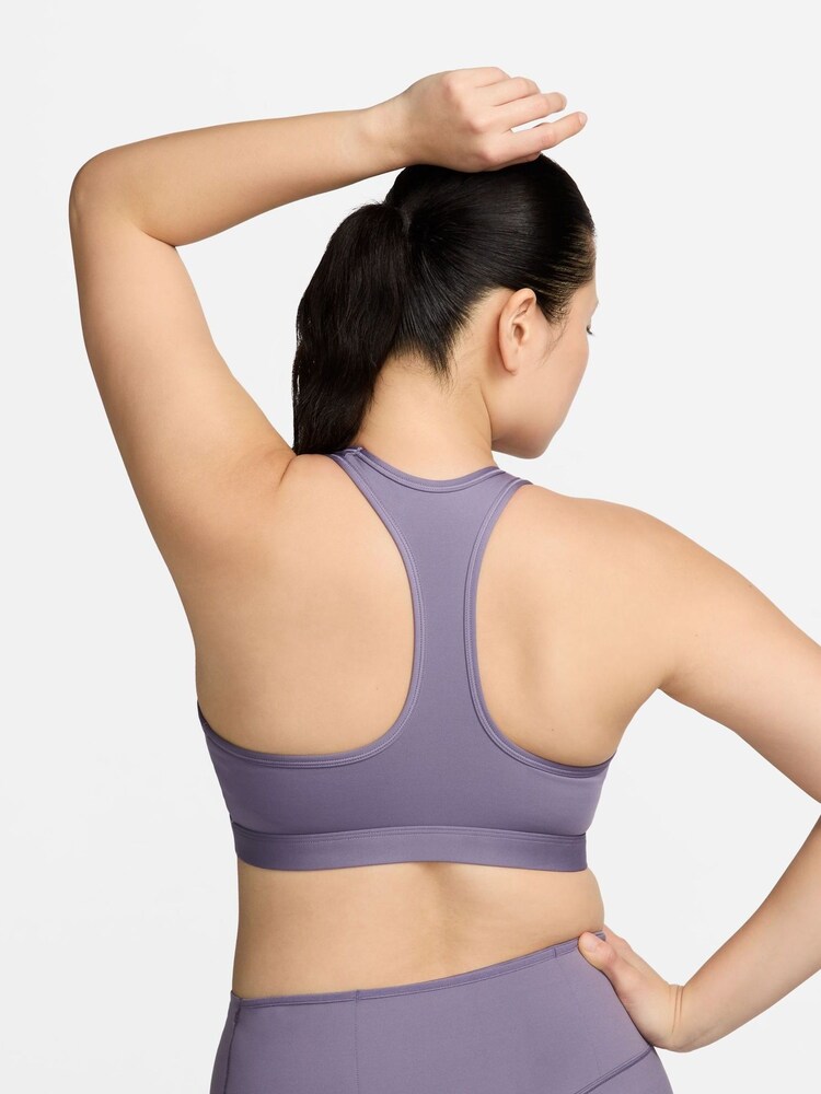 Nike Purple/White Swoosh Medium Support Padded Sports Bra - Image 2 of 6
