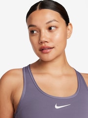 Nike Purple/White Swoosh Medium Support Padded Sports Bra - Image 3 of 6