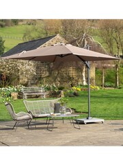 Pacific Cream Taupe Garden Voyager T2 2.7m Square Anthracite Parasol - Image 1 of 9