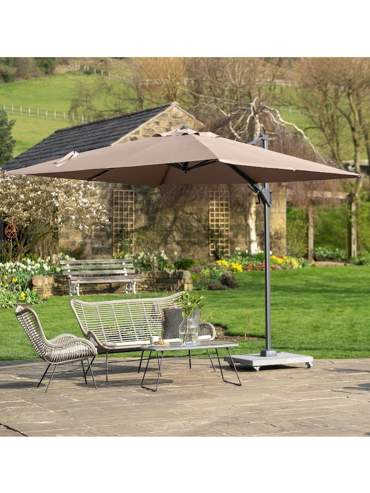 Pacific Cream Taupe Garden Voyager T2 2.7m Square Anthracite Parasol - Image 1 of 9