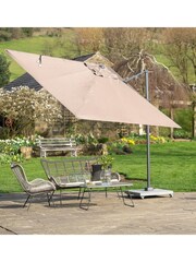 Pacific Cream Taupe Garden Voyager T2 2.7m Square Anthracite Parasol - Image 4 of 9