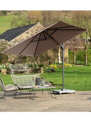 Pacific Cream Taupe Garden Voyager T2 2.7m Square Anthracite Parasol - Image 5 of 9