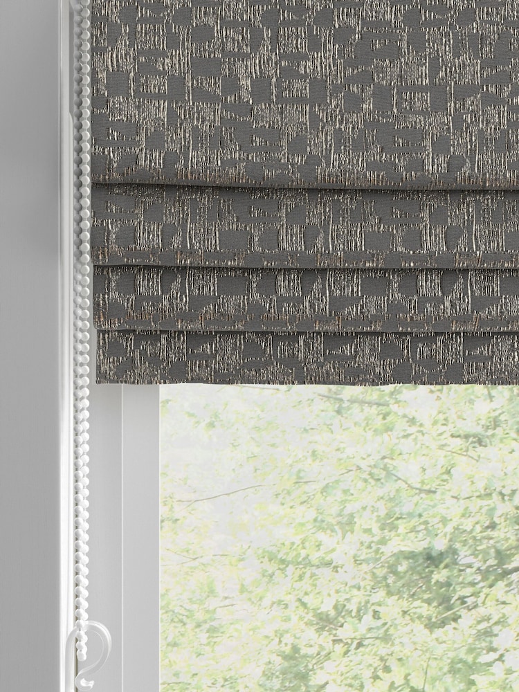 Grey Geo Texture Made to Measure Roman Blind - Image 2 of 6