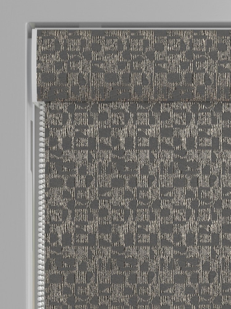 Grey Geo Texture Made to Measure Roman Blind - Image 3 of 6