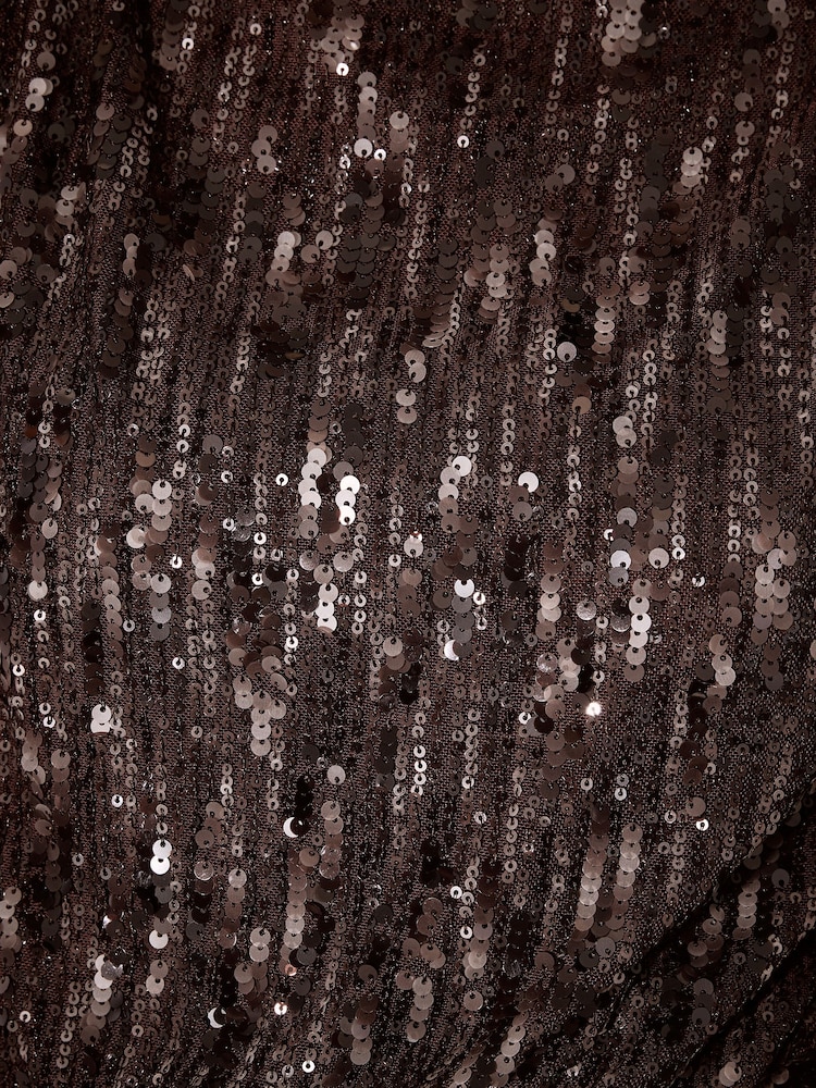 Chokoladebrun - Lipsy Long Sleeve Sequin Mini Dress - Billede 7 af 7