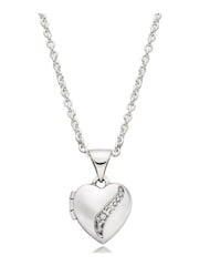 Beaverbrooks Children’s Mini B Sterling Silver Diamond Heart Locket - Image 1 of 4