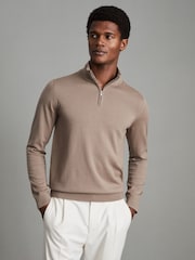 Reiss s širokim ovratnikom iz merino volne s polovično zadrgo  Blackhall - Slika 1 iz 6