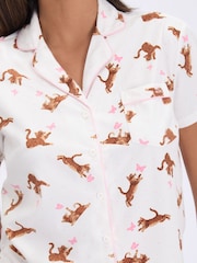 Vit - Boux Avenue Fleece Pyjamas Shorties I En Väska - Bild 4 av 6