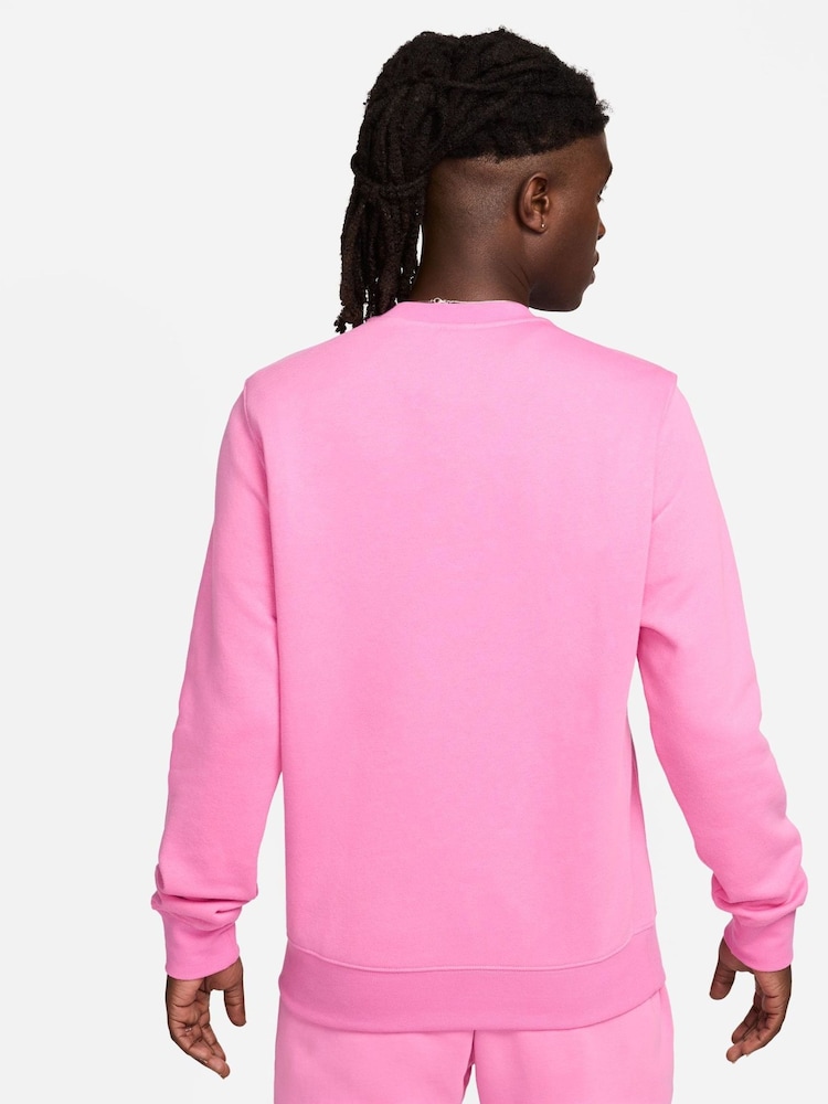 Nike Bright Pink Club Crew Sweatshirt - Image 4 of 5