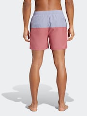adidas Purple Colorblock CLX Short Length Swim Shorts - Image 2 of 6