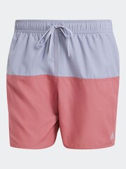adidas Purple Colorblock CLX Short Length Swim Shorts - Image 6 of 6