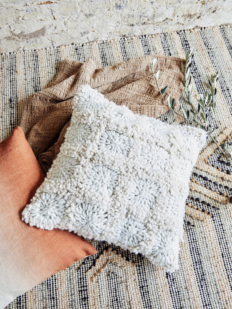 French Connection Cream Damia Cosy Textured Crochet Cushion - Image 1 of 5